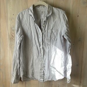 Muji Linen Button Down Shirt Size M